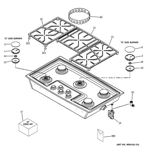 ge gas stove appliance parts